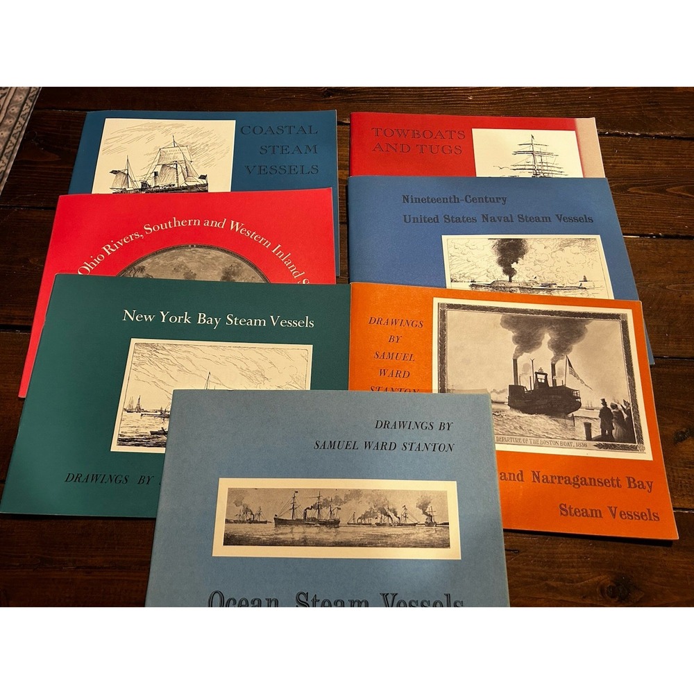 Samuel Ward Stanton DRAWINGS OF Steam Vessels Lot Of 7 Vintage Art Books